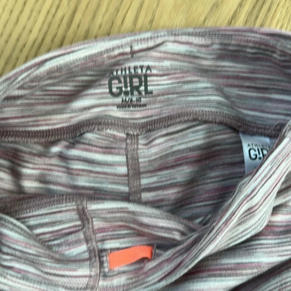 Athleta Girl Spacedye Chit Chat Tight Leggings pink Pocket Logo Leggings 8/10